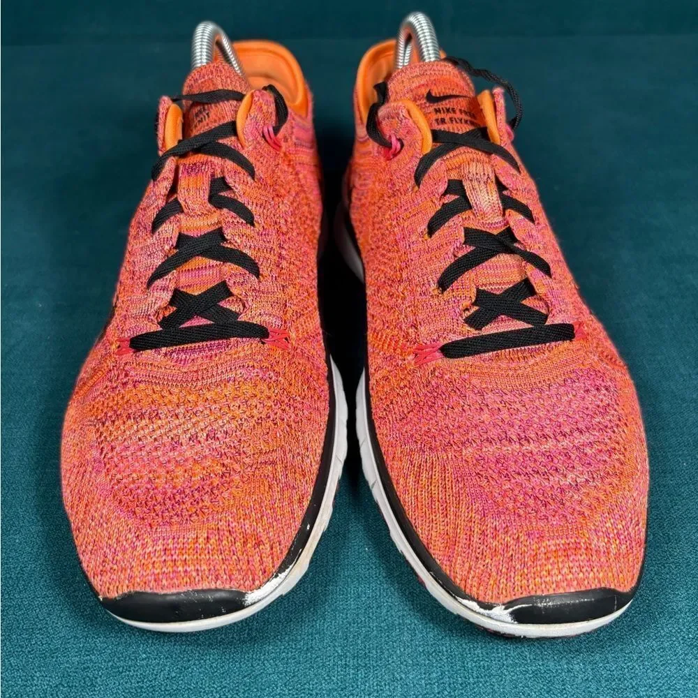 Nike Free 5.0 TR Flyknit Running Shoes Womens Sz 9 Citrus Pink